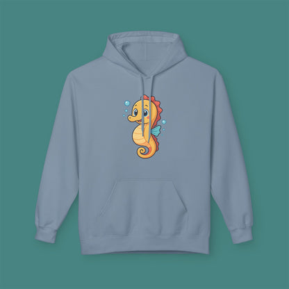 Cartoon Cute Seahorse Fleece Unisex Hoodie
