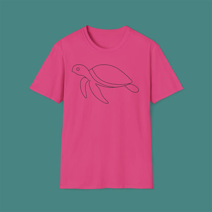 Minimalist Line Art Turtle Unisex T-Shirt