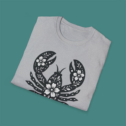 Floral Lobster Silhouette Unisex T-Shirt