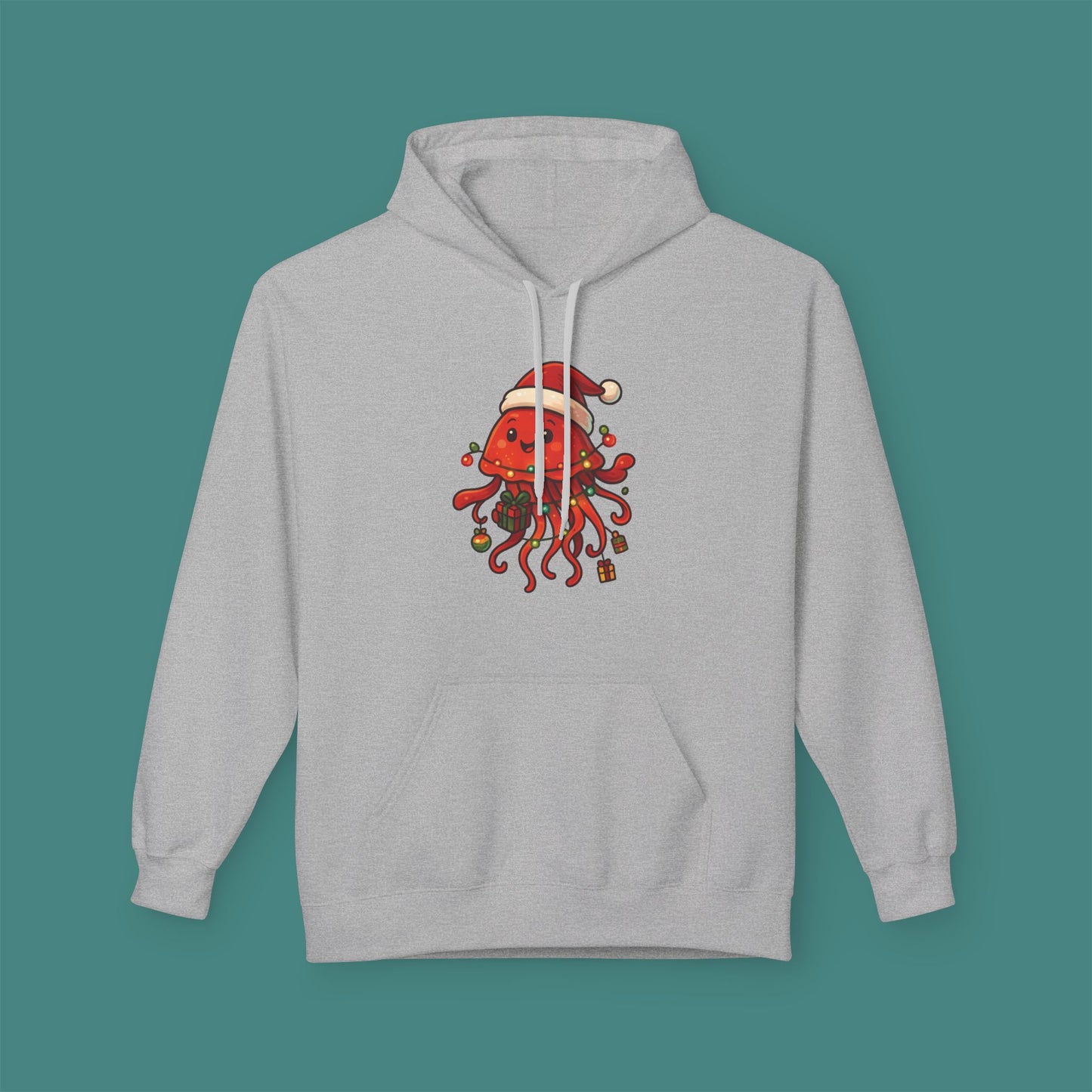 Christmas Jellyfish Fleece Unisex Hoodie
