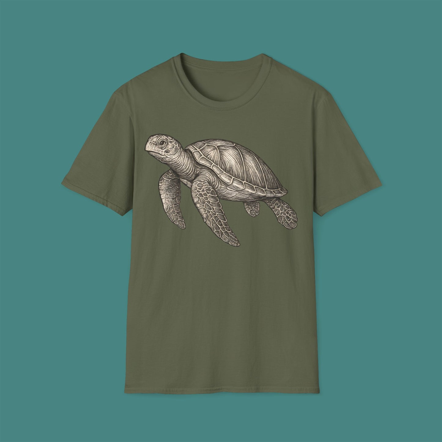 Vintage Etching Turtle Unisex T-Shirt