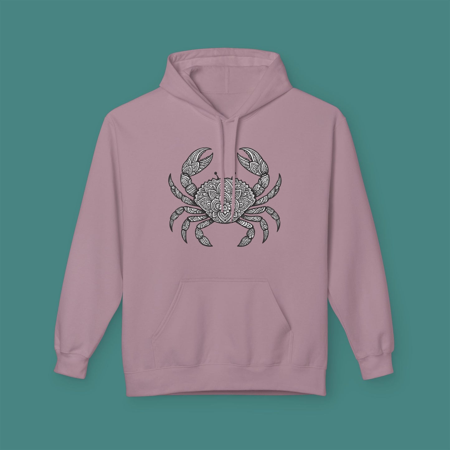Intricate Mandala Crab Fleece Unisex Hoodie
