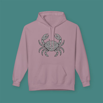 Intricate Mandala Crab Fleece Unisex Hoodie