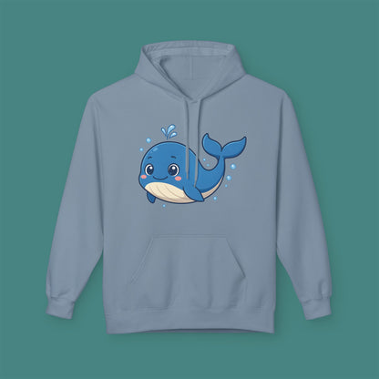 Cartoon Cute Whale Fleece Unisex Hoodie