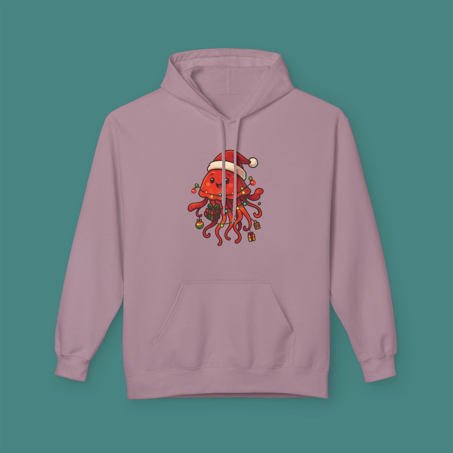 Christmas Jellyfish Fleece Unisex Hoodie