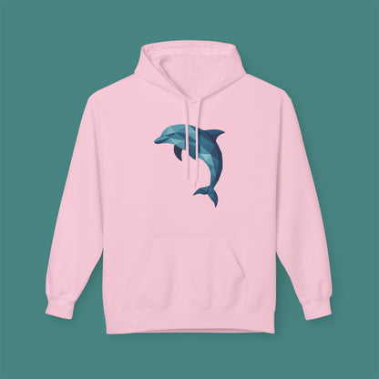 Geometric Polygon Dolphin Fleece Unisex Hoodie
