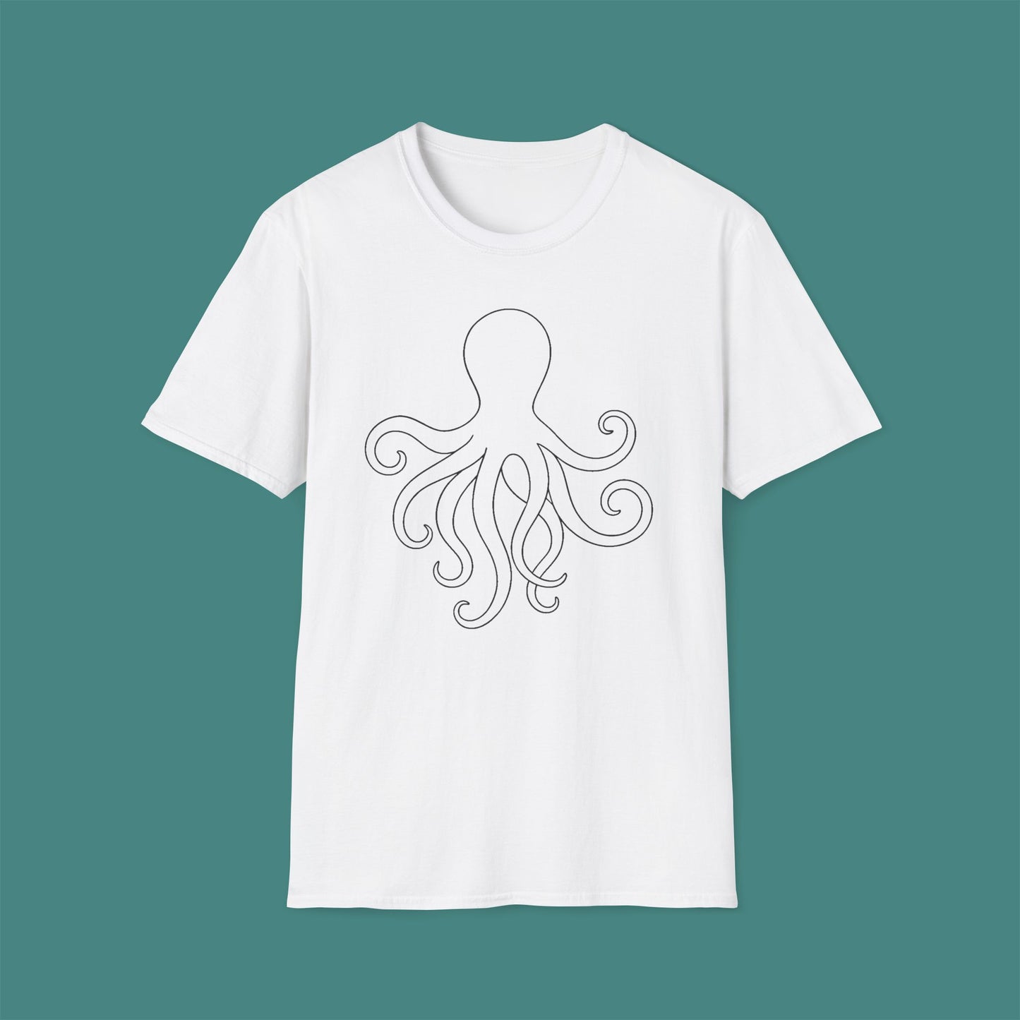 Minimalist Line Art Octopus Unisex T-Shirt