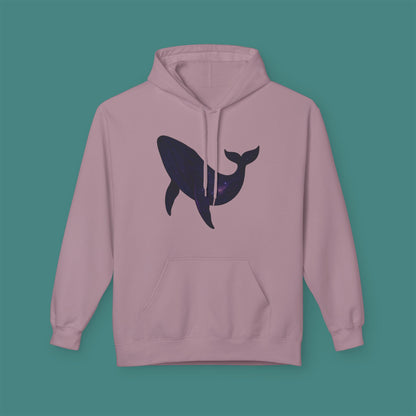 Cosmic Galaxy Whale Fleece Unisex Hoodie