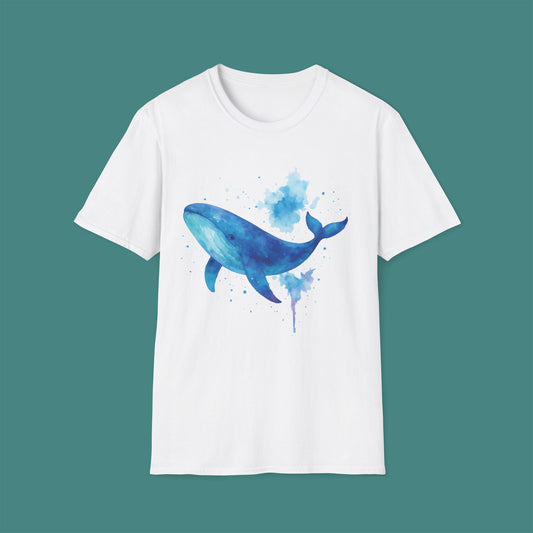 Watercolor Splash Whale Unisex T-Shirt