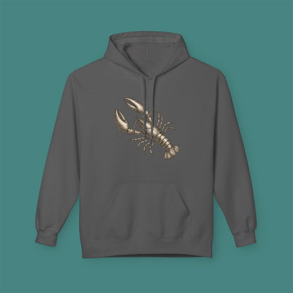 Vintage Etching Lobster Fleece Unisex Hoodie