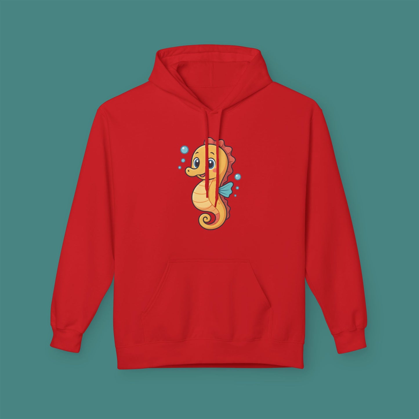 Cartoon Cute Seahorse Fleece Unisex Hoodie