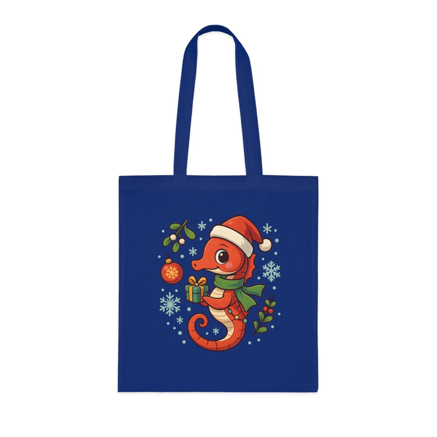 Christmas Seahorse Tote Bag