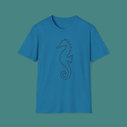 Minimalist Line Art Seahorse Unisex T-Shirt