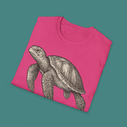 Vintage Etching Turtle Unisex T-Shirt
