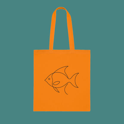 Minimalist Line Art Fish Tote Bag