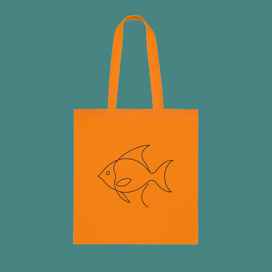 Minimalist Line Art Fish Tote Bag